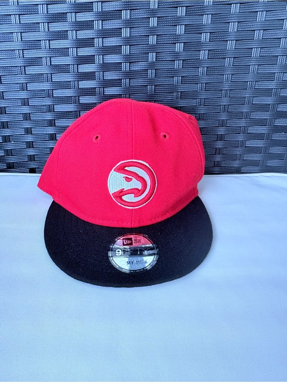 New Era Atlanta Hawks Red and Black Kids Fitted Hat